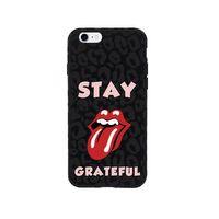 iPhone 8 Stay Grateful Premium Siyah Lansman Silikonlu Kılıf