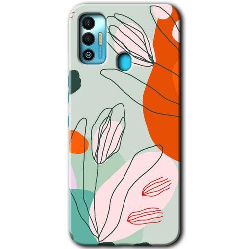 Tecno Spark 7T HD Baskılı Kılıf + 9D Tam Ekran Koruyucu - Vektör Çiçekler