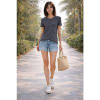 ALEXANDERGARDI Çizgili Bisiklet Yaka T-shirt