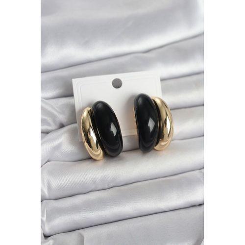 Damla Model Siyah Vintage Gold Renk Kadın Küpe - TJ-BKP11666
