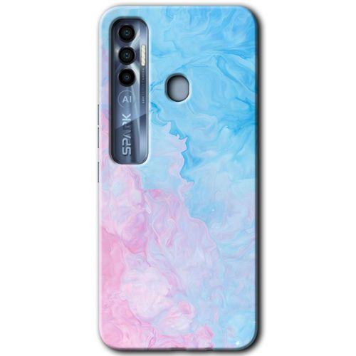 Tecno Spark 7 Pro HD Baskılı Kılıf + 9D Tam Ekran Koruyucu - Blue Art