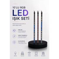 Dekoratif Ortam Aydınlatması Rgb Led 10’lu Çubuk Seti