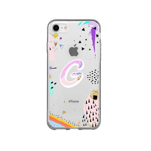 Color Art Desenli G Harfli Şeffaf Kılıf