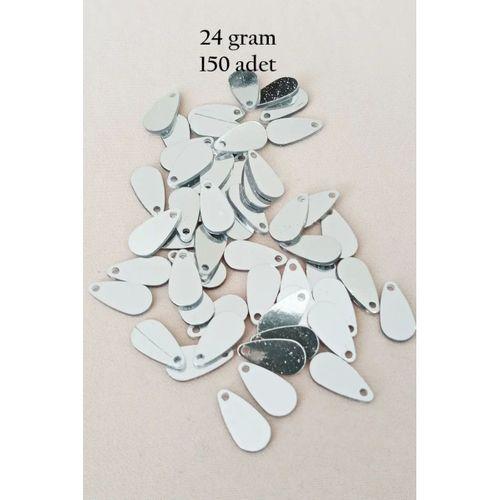 Oya Abiye Bileklik Kolye Pleksi Metalik Plastik Pul Gümüş Renk 24 gram 150 adet - BNC591