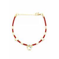 Kelebek Boncuk Bileklik - Bordo