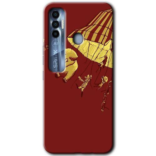 Tecno Spark 7 Pro Kılıf HD Desen Baskılı Arka Kapak - Zoo + Kırılmaz Cam