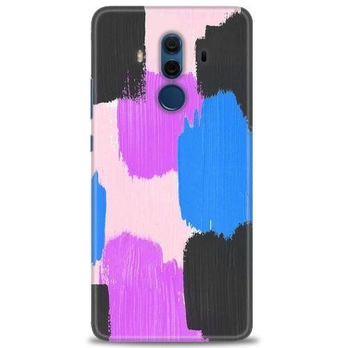 Huawei Mate 10 Pro Kılıf HD Baskılı Kılıf - Mor Siyah + Tam Ekran Koruyucu