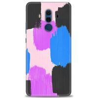 Huawei Mate 10 Pro Kılıf HD Baskılı Kılıf - Mor Siyah + Tam Ekran Koruyucu