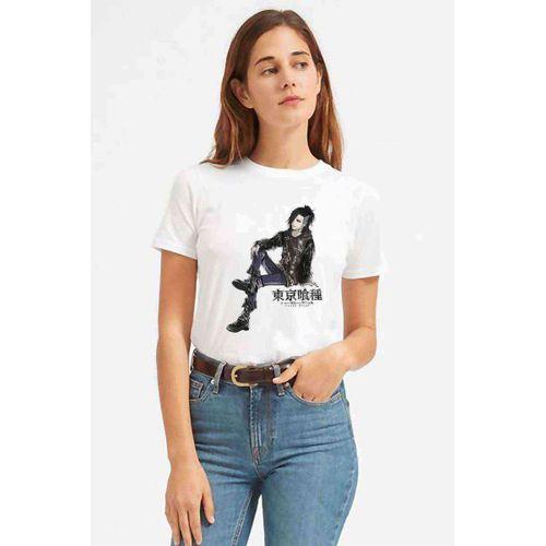 Anime Tokyo Ghoul Anteiku Baskılı Beyaz Kadın Tshirt