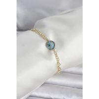 Pirinç Gold Renk Nazar Model Kadın Bileklik
