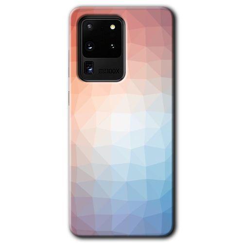 Samsung Galaxy S20 Ultra Kılıf HD Desen Baskılı Arka Kapak + Temperli Cam - Polygon Graident 3