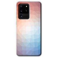 Samsung Galaxy S20 Ultra Kılıf HD Desen Baskılı Arka Kapak + Temperli Cam - Polygon Graident 3