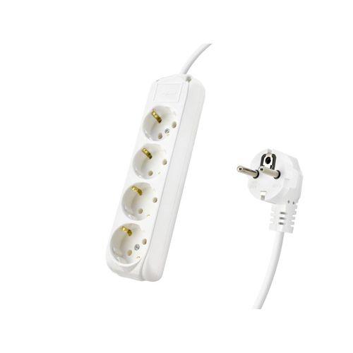 Topraklı Uzatma Kablosu 4 Priz 3 M - Beyaz 9240102