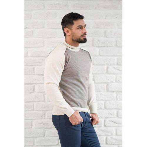San&Fa Yarım Balıkçı Desenli Slimfit Yünlü Triko Kazak