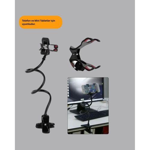 Esnek Gövdeli Mandallı Masaüstü Telefon Tutucu