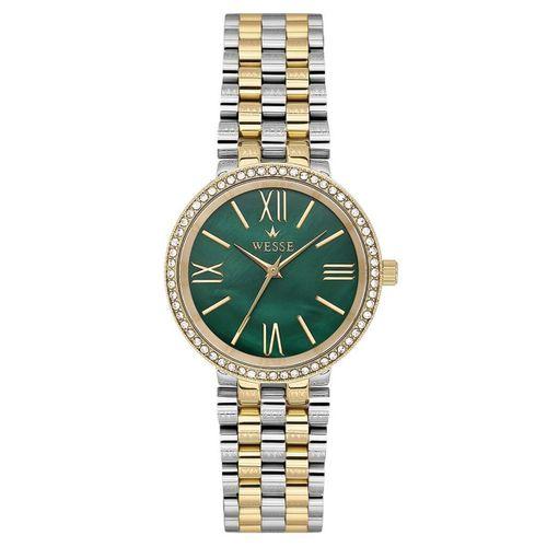 Wesse WWL112603 Quartz Çelik Altın Rengi Yeşil Kadran 34 mm Kadın Kol Saati