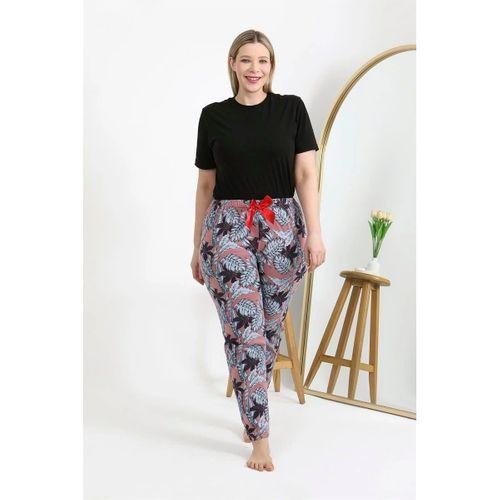 Kadın Pamuklu Büyük Beden Alt Pijama Somon