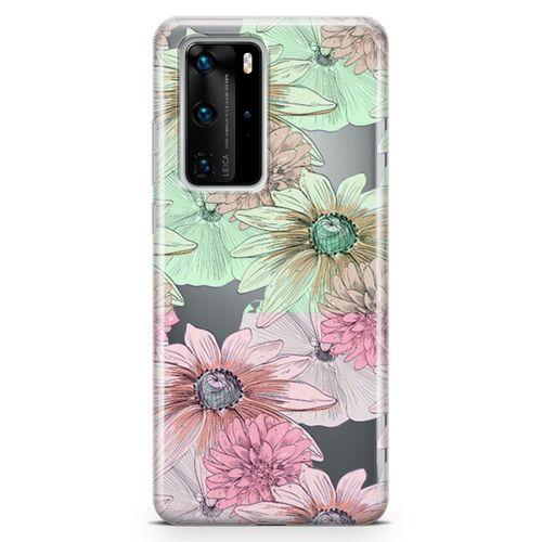 Huawei P40 Pro Kılıf Alman Papatyası Arka Kapak Koruma Desenli Full Koruyucu