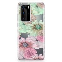 Huawei P40 Pro Kılıf Alman Papatyası Arka Kapak Koruma Desenli Full Koruyucu