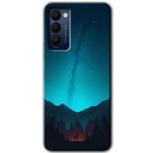 Tecno Camon 18P HD Baskılı Kılıf + 9D Tam Ekran Koruyucu - Night Fores Mount