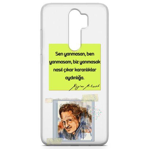 Xiaomi Redmi Note 8 Pro Kılıf Caps Nazım Hikmet Arka Kapak Koruma Desenli Full Koruyucu