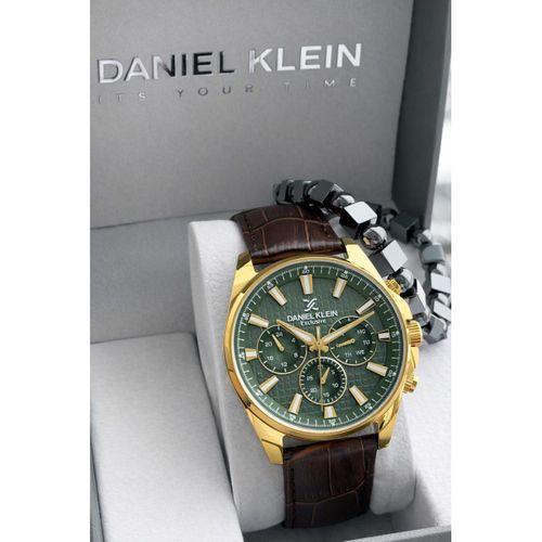 Daniel Klein Erkek Kol Saati 30 Metre Suya Dayanıklı Deri Kordon + Bileklik Hediyeli VS.BLKT.0822