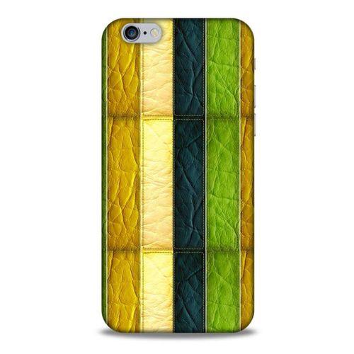 Apple Iphone 6S Kılıf Patchwork (37) Silicone Cover Sarı Lacivert