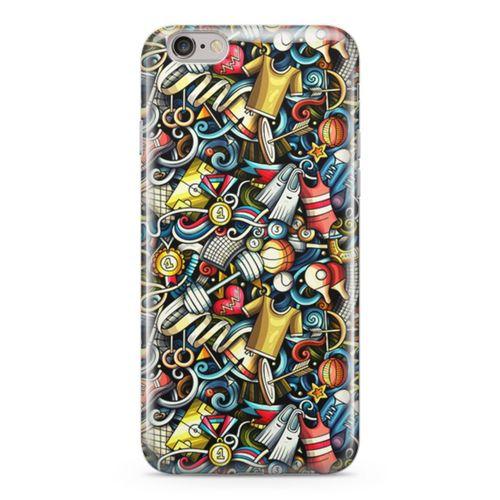 Apple iPhone 6 Plus - 6S Plus Kılıf Dambıl Bilardo Doodle Arka Kapak Koruma Desenli Full Koruyucu