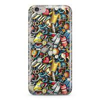 Apple iPhone 6 Plus - 6S Plus Kılıf Dambıl Bilardo Doodle Arka Kapak Koruma Desenli Full Koruyucu