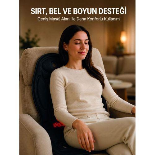 Ev Ofis Araç Uyumlu Isıtmalı Tam Vücut Masaj Minderi