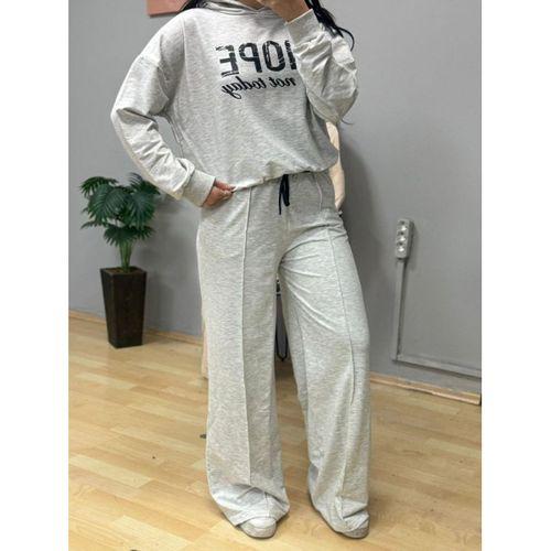 Kadın Uzun Kollu Nope Baskılı Beli Ribanalı Ikili Takım