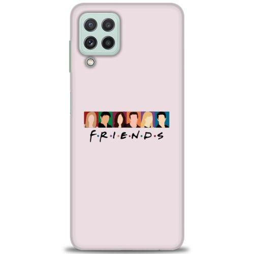 Samsung Galaxy M32 Kılıf HD Baskılı Kılıf - Renkli Friends + Tam Ekran Koruyucu