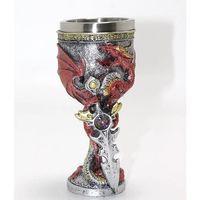 Ejderha Ve Kılıç Temalı 3d Kabartmalı Çelik Kadeh Bardak Alk4373