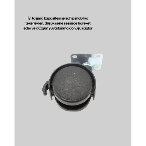 Sessiz Dönen Kilitli Mobilya Tekerleği 4 Cm