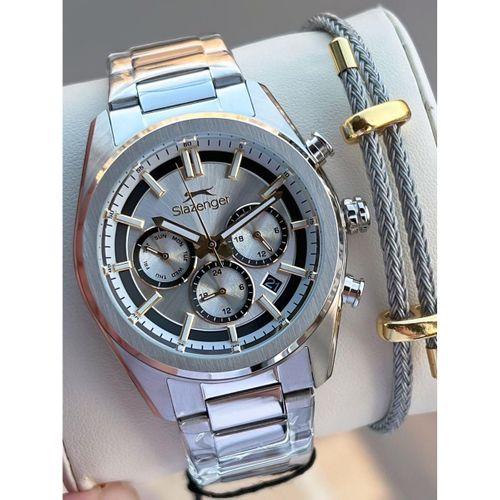 Slazenger İtalyan Tasarım Bileklik Hediyeli 2 Yıl Garantili 10 Atm Çelik Erkek Kol Saat ESL.Y2554.4