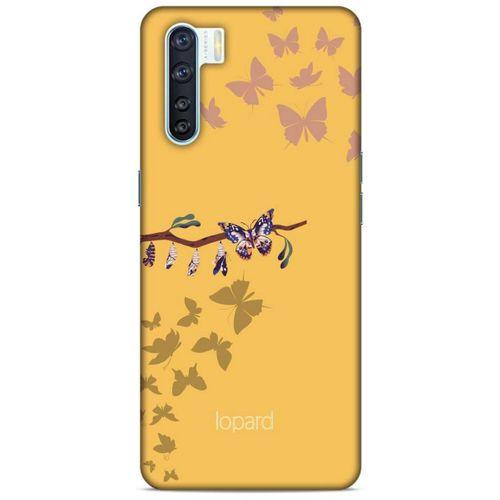 Oppo A91 Kılıf Kelebek Etkisi (46) Core Armor Kılıf Yeşil Sarı