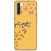 Oppo A91 Kılıf Kelebek Etkisi (46) Core Armor Kılıf Yeşil Sarı