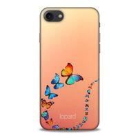 Apple Iphone 8 Kılıf Kelebek Etkisi (47) Crystal Flex Kılıf Fuşya Sarı