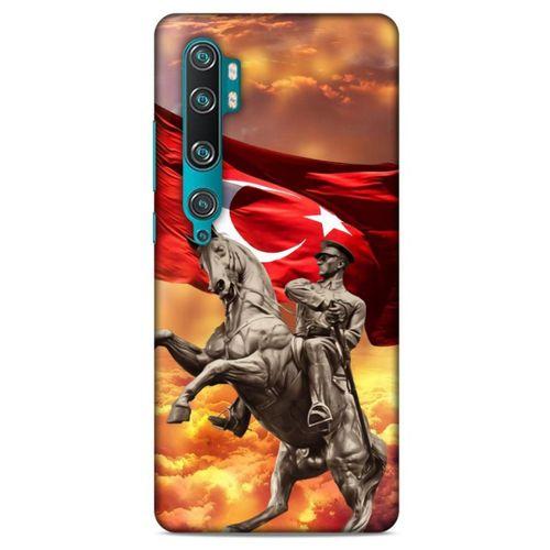 Xiaomi Mi Cc9 Pro Kılıf Atatürk (47) Crystal Flex Kılıf Kızıl Bulut