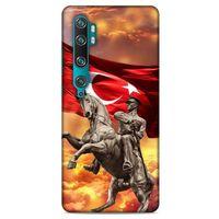 Xiaomi Mi Cc9 Pro Kılıf Atatürk (47) Crystal Flex Kılıf Kızıl Bulut