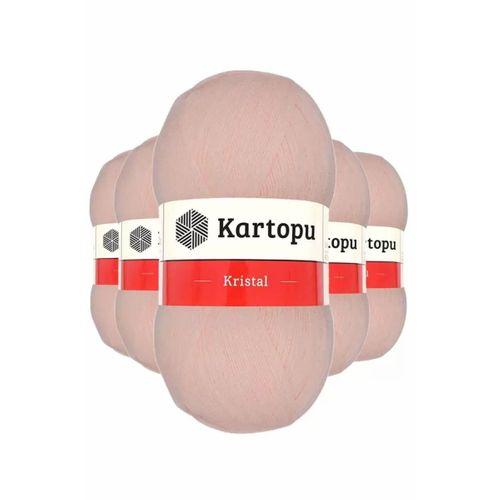 5 Adet Kristal Çift Katlı El Örgü Lif İpi Somon K223