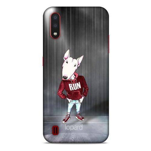 Samsung Galaxy A01 Kılıf FunnyMaX (41) Tank Kılıf Gri Bull Teriyer