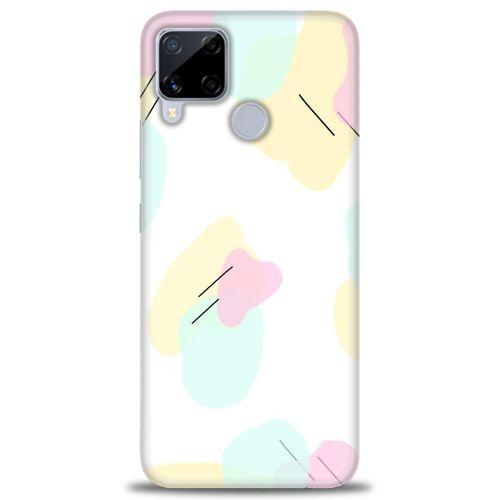 Realme C15 Kılıf HD Baskılı Kılıf - Renkler Çubuklar + Tam Ekran Koruyucu