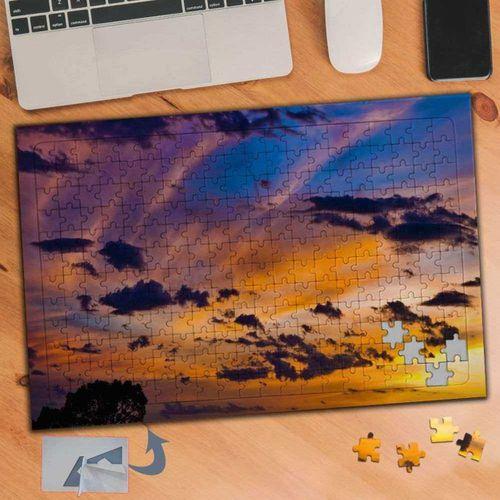 Bulutlu Turuncu Renkli Gökyüzü 240 Parça Puzzle Yapboz Tablo-528