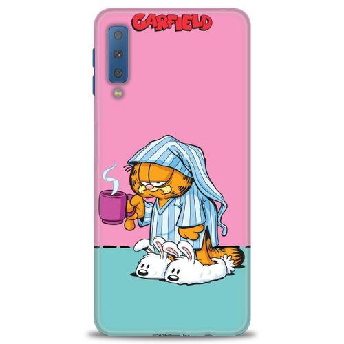 Samsung Galaxy A7 2018 Kılıf HD Baskılı Kılıf - Garfield + Tam Ekran Koruyucu