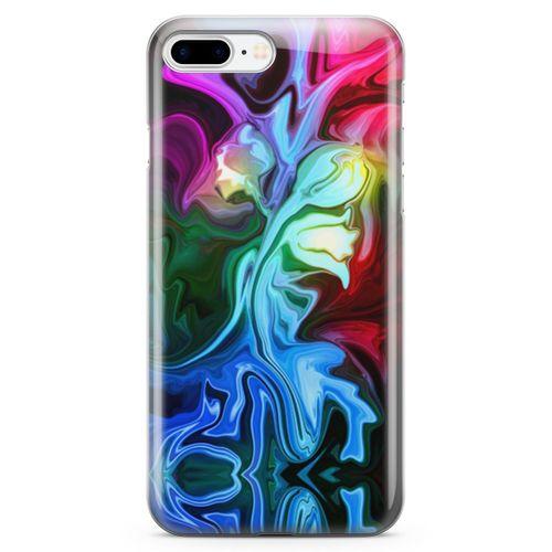 Apple iPhone 8 Plus Kılıf Psikedelik Suluboya Arka Kapak Koruma Desenli Full Koruyucu