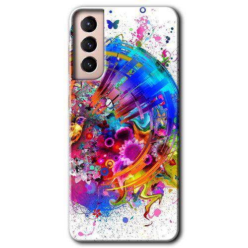MRCİLETİSİM Samsung Galaxy S21 Kılıf HD Desen Baskılı Arka Kapak + Temperli Cam - 4K Clock
