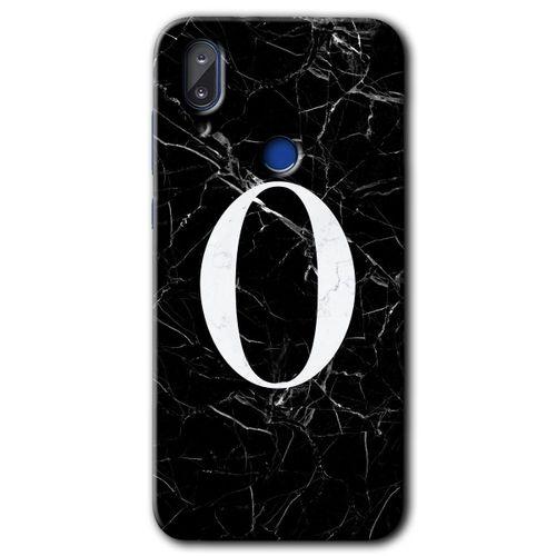 Vestel E5 Kılıf HD Desen Baskılı Arka Kapak - Siyah Mermer Desenli O Harfi + Kırılmaz Cam