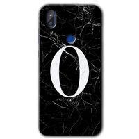 Vestel E5 Kılıf HD Desen Baskılı Arka Kapak - Siyah Mermer Desenli O Harfi + Kırılmaz Cam
