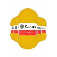 5 Adet Kristal Çift Katlı El Örgü Lif İpi Koyu Sarı K320